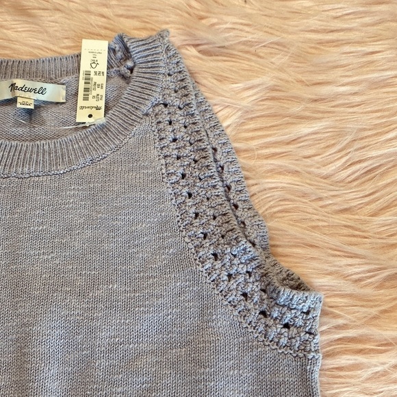 NWT Madewell Crochet-Trim Crop Sweater Tank in Distant Peri sz XS - Picture 5 of 11